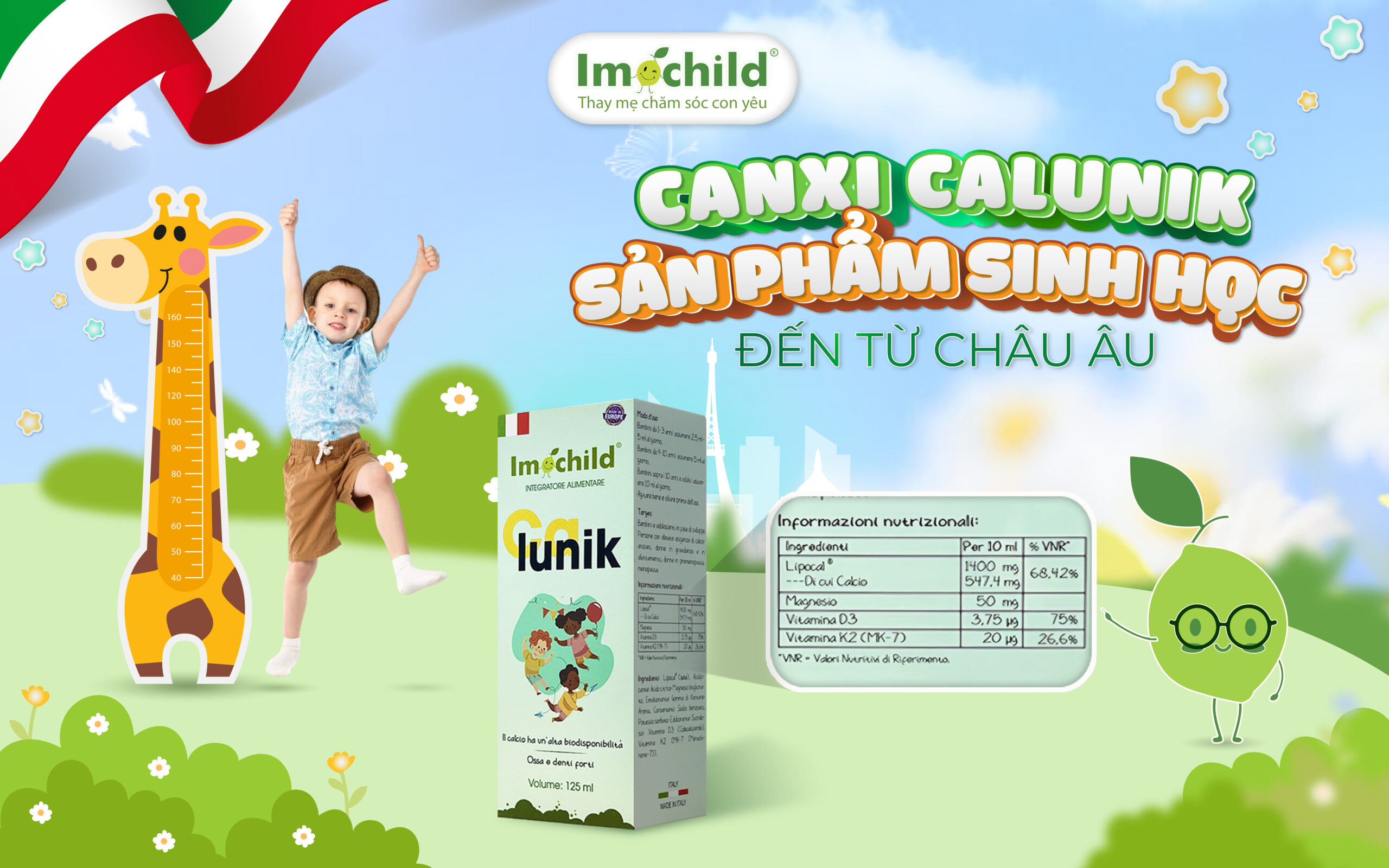 Canxi Calunik, sản phẩm canxi sinh học đến từ Châu Âu